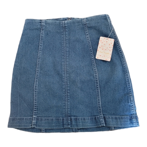 Free People Modern Femme Denim Skirt Sz 0 - Picture 6 of 7